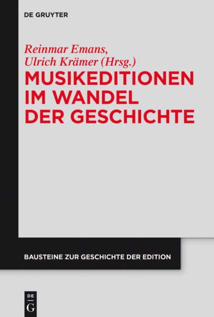 Musikeditionen im Wandel der Geschichte, PDF eBook