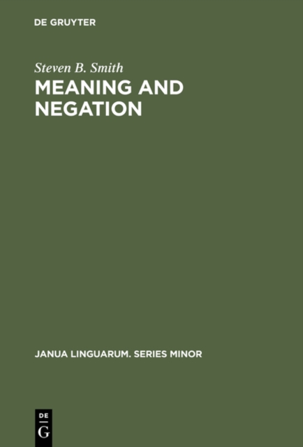 Meaning and Negation, PDF eBook