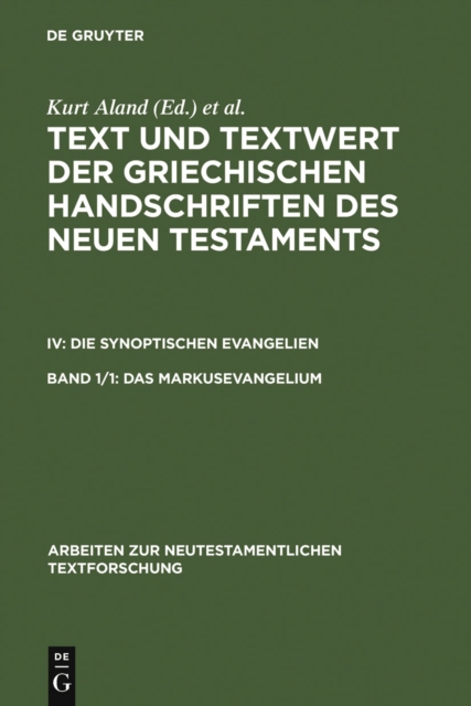 Das Markusevangelium : Handschriftenliste und vergleichende Beschreibung, PDF eBook