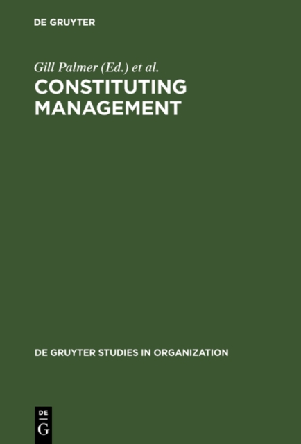 Constituting Management : Markets, Meanings, and Identities, PDF eBook