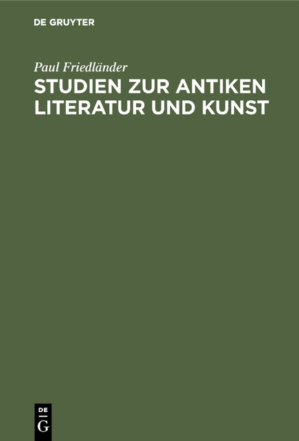 Studien zur antiken Literatur und Kunst, PDF eBook