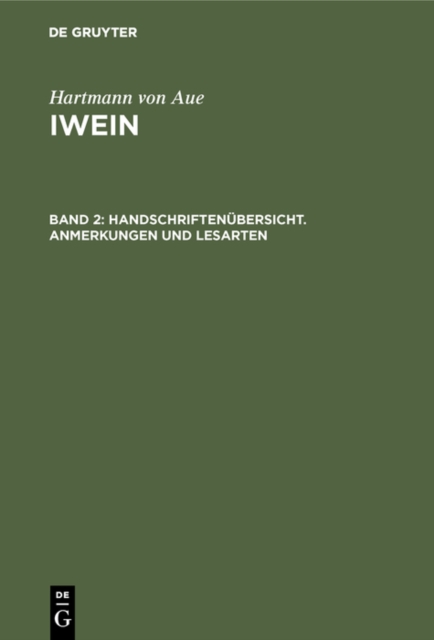 Handschriftenubersicht. Anmerkungen und Lesarten, PDF eBook