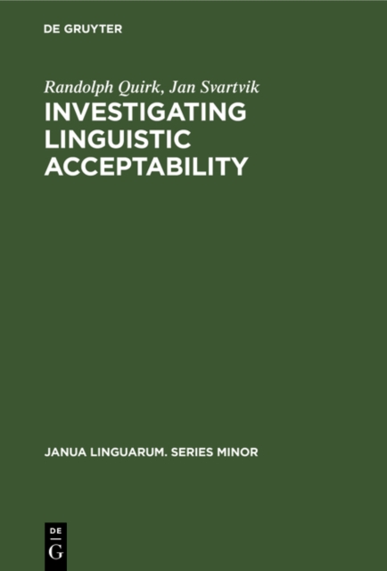 Investigating Linguistic Acceptability, PDF eBook