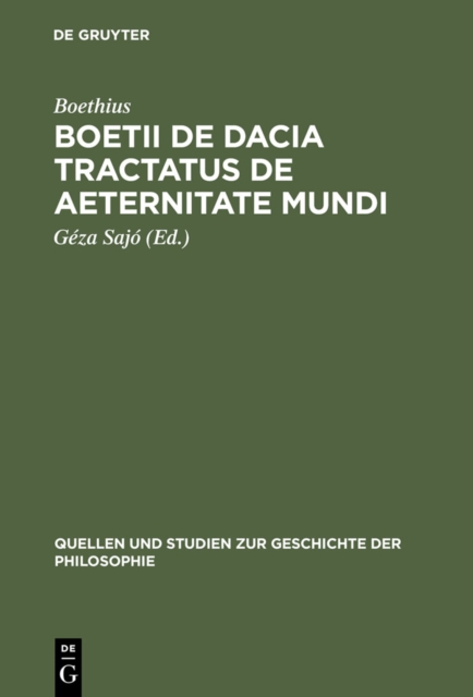 Boetii de Dacia tractatus De aeternitate mundi, PDF eBook