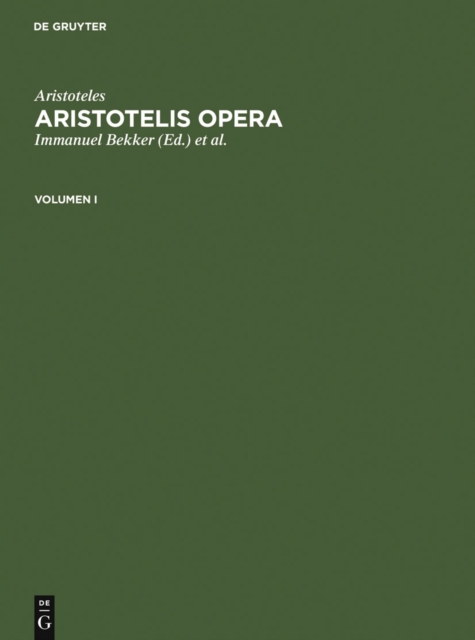 Aristoteles: Aristotelis Opera. Volumen I, PDF eBook