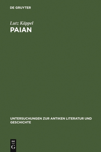 Paian : Studien zur Geschichte einer Gattung, PDF eBook