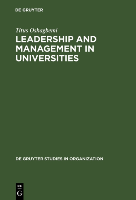 Leadership and Management in Universities : Britain and Nigeria, PDF eBook