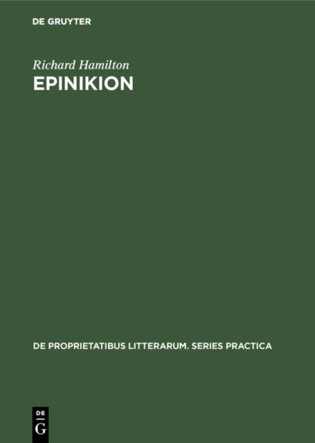 Epinikion : General Form in the Odes of Pindar, PDF eBook