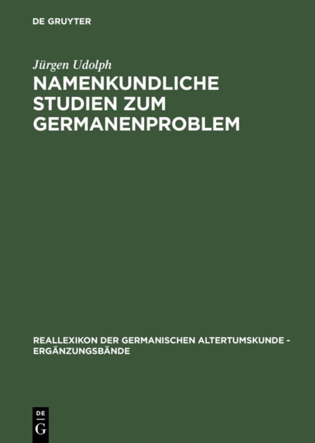 Namenkundliche Studien zum Germanenproblem, PDF eBook