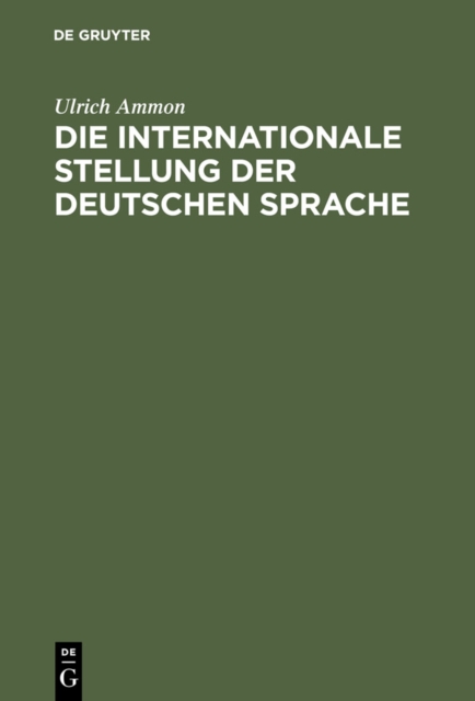 Die internationale Stellung der deutschen Sprache, PDF eBook
