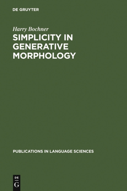 Simplicity in Generative Morphology, PDF eBook