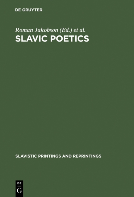 Slavic Poetics : Essays in Honor of Kiril Taranovsky, PDF eBook