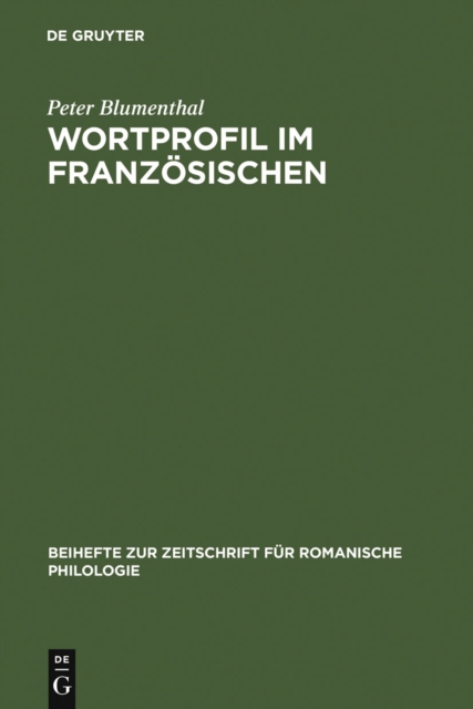 Wortprofil im Franzosischen, PDF eBook