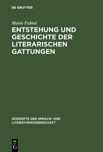 Entstehung und Geschichte der literarischen Gattungen, PDF eBook