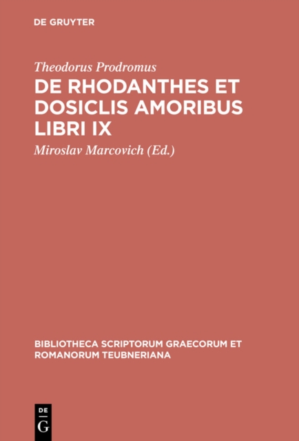De Rhodanthes et Dosiclis amoribus libri IX, PDF eBook