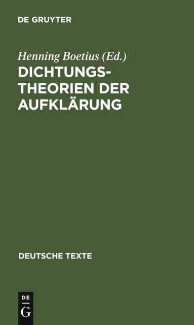 Dichtungstheorien der Aufklarung, PDF eBook