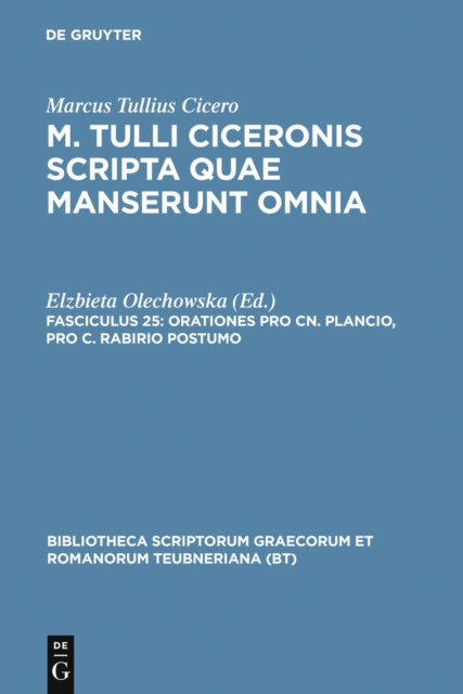 Orationes pro Cn. Plancio, pro C. Rabirio postumo, PDF eBook