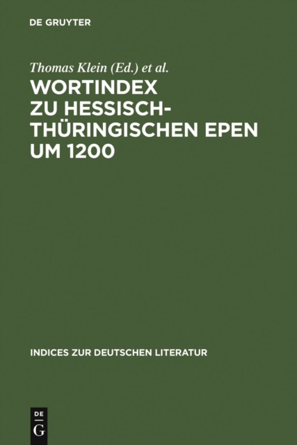 Wortindex zu hessisch-thuringischen Epen um 1200, PDF eBook