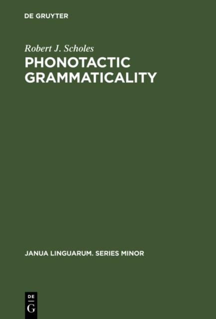 Phonotactic grammaticality, PDF eBook
