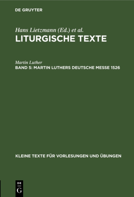 Martin Luthers Deutsche Messe 1526, PDF eBook