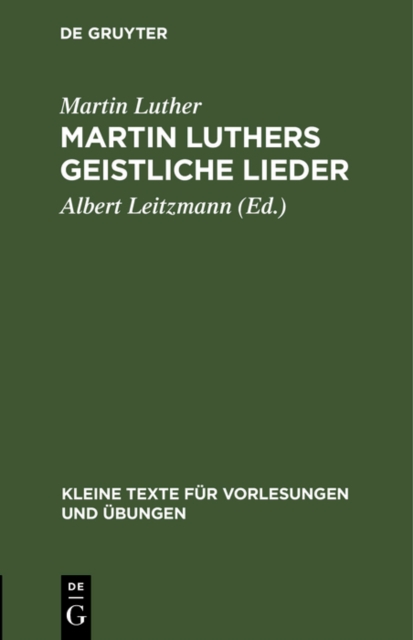 Martin Luthers geistliche Lieder, PDF eBook