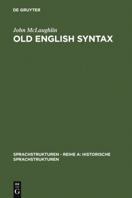 Old English Syntax : a handbook, PDF eBook