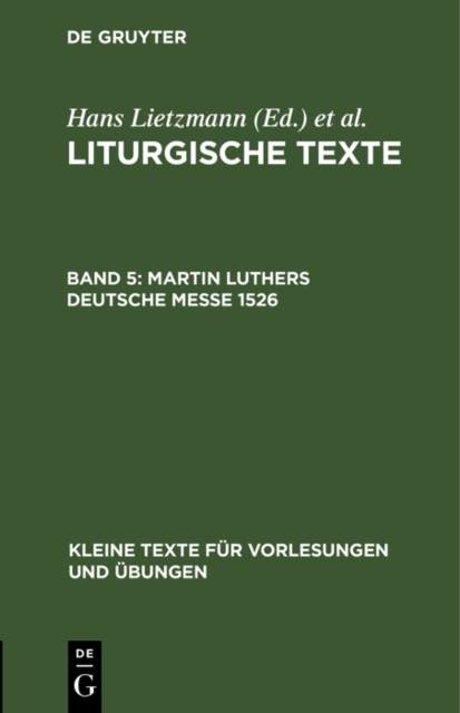Martin Luthers Deutsche Messe 1526, PDF eBook