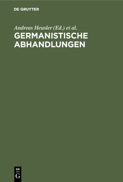 Germanistische Abhandlungen : Hermann Paul zum 17. Marz 1902 dargebracht, PDF eBook