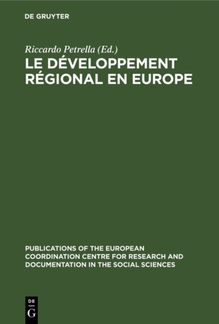 Le developpement regional en Europe, PDF eBook
