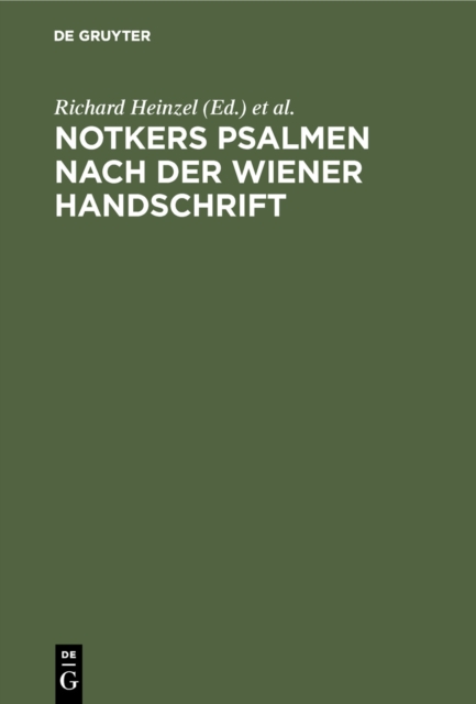 Notkers Psalmen nach der Wiener Handschrift, PDF eBook