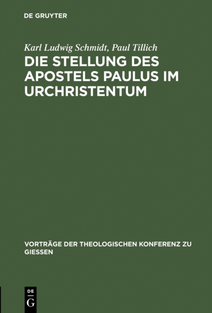 Die Stellung des Apostels Paulus im Urchristentum, PDF eBook