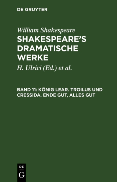 Konig Lear. Troilus und Cressida. Ende gut, Alles gut, PDF eBook