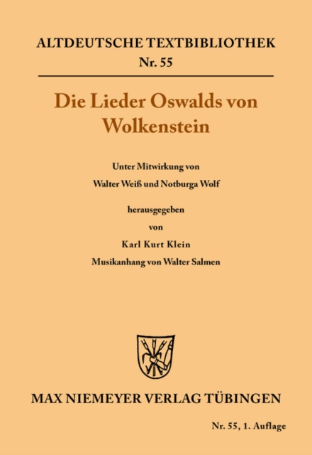 Die Lieder Oswalds von Wolkenstein, PDF eBook