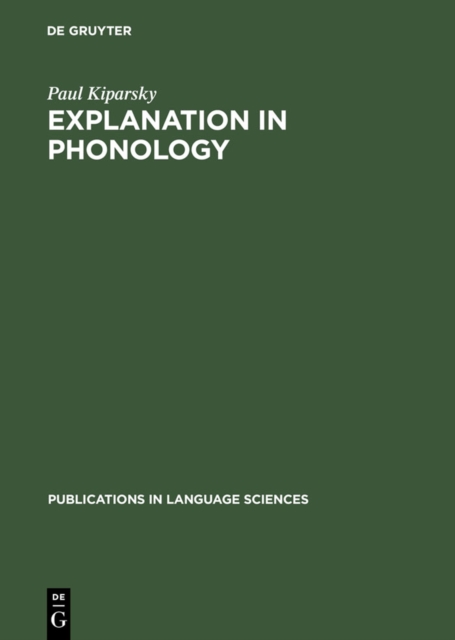 Explanation in Phonology, PDF eBook