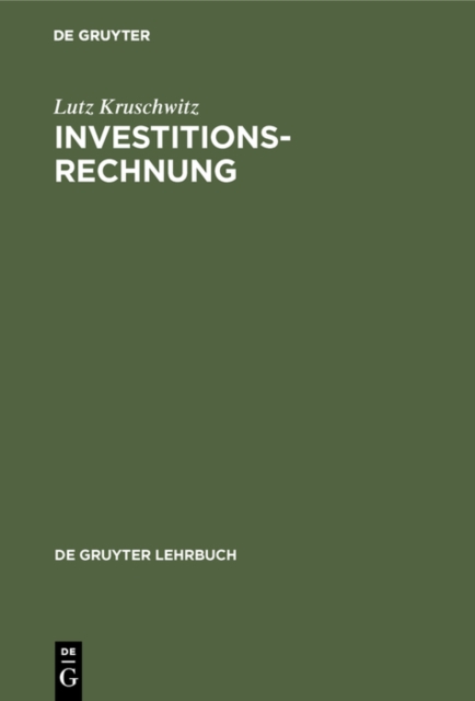 Investitionsrechnung : Mit Musterlosungen der Ubungsaufgaben, PDF eBook