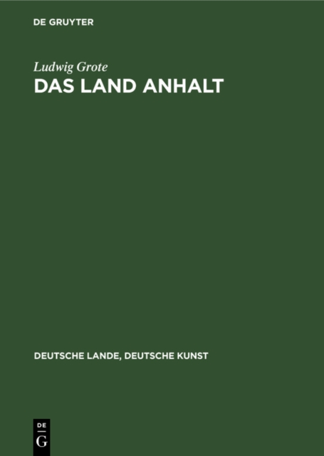 Das Land Anhalt, Hardback Book