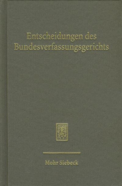Entscheidungen des Bundesverfassungsgerichts (BVerfGE), Hardback Book