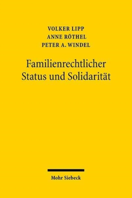 Familienrechtlicher Status und Solidaritat, Paperback / softback Book