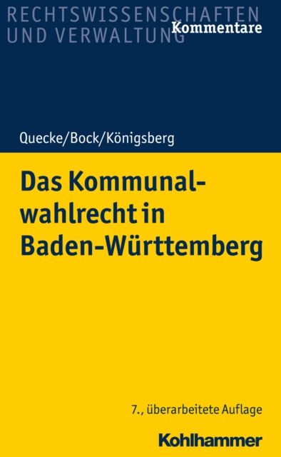 Das Kommunalwahlrecht in Baden-Wurttemberg, PDF eBook