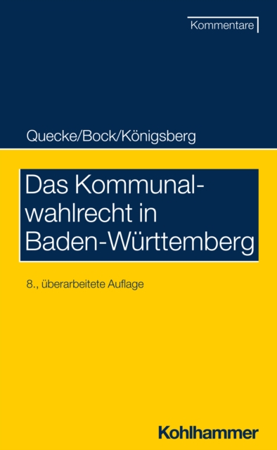 Das Kommunalwahlrecht in Baden-Wurttemberg, PDF eBook