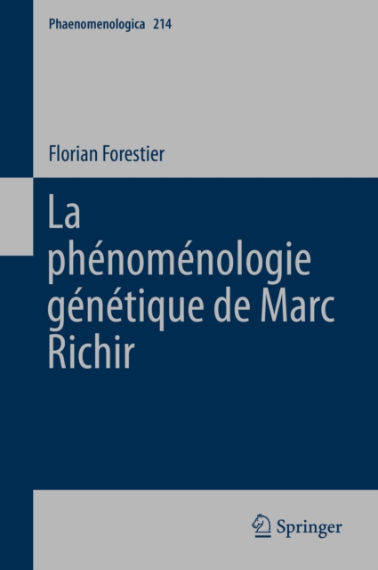 La phenomenologie genetique de Marc Richir, PDF eBook