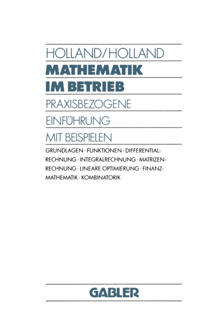 Mathematik im Betrieb : Praxisbezogene Einfuhrung mit Beispielen, PDF eBook