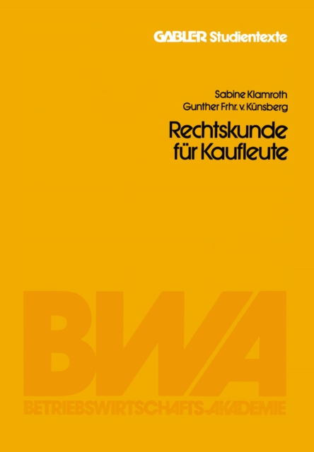 Rechtskunde fur Kaufleute, PDF eBook