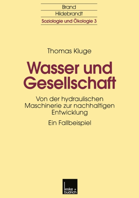 Wasser und Gesellschaft : Von der hydraulischen Maschinerie zur nachhaltigen Entwicklung, PDF eBook