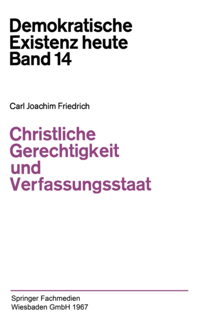 Christliche Gerechtigkeit und Verfassungsstaat, PDF eBook
