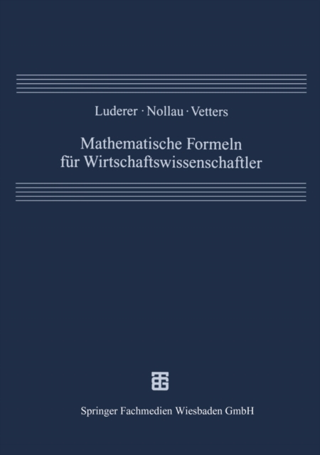 Mathematische Formeln fur Wirtschaftswissenschaftler, PDF eBook
