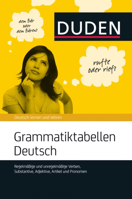 Grammatiktabellen Deutsch : Regelmaige und unregelmaige Verben, Substantive, Adjektive, Artikel und Pronomen, PDF eBook