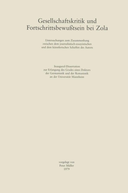 Gesellschaftskritik und Fortschrittsbewutsein bei Zola, PDF eBook
