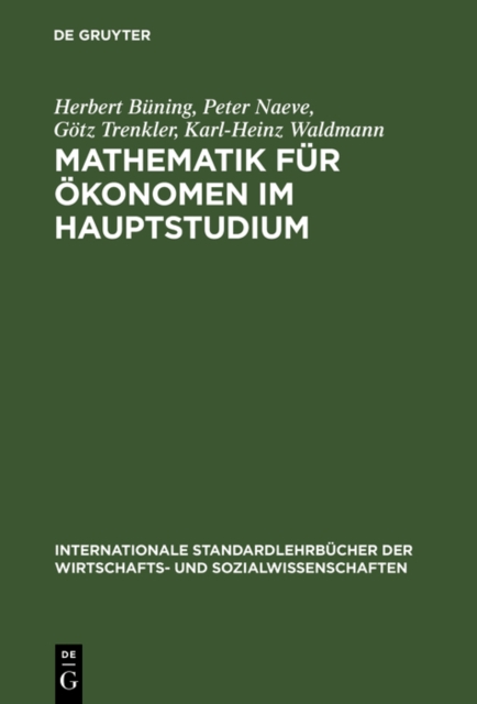Mathematik fur Okonomen im Hauptstudium, PDF eBook