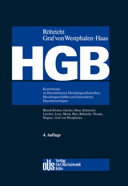 HGB : Kommentar zu Handelsstand, Handelsgesellschaften, Handelsgeschaften und besonderen Handelsvertragen (ohne Bilanz-, Transport- und Seerecht)., PDF eBook